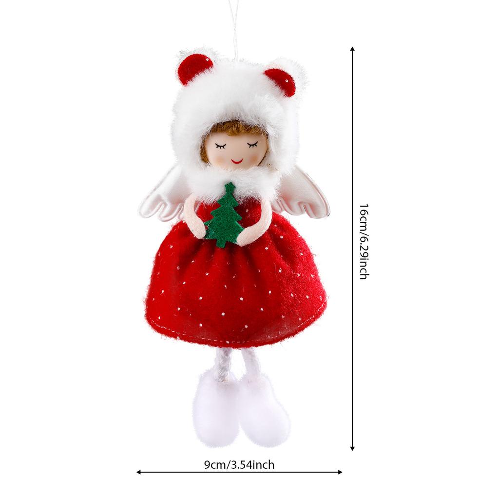 Lovely Christmas Angel Plush Doll Hanging Pendant Christmas Decoration for Home Christmas Tree Decorations Xmas New Year Gifts