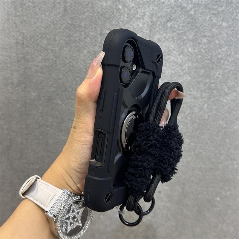 Чехол-держатель 3 в 1 повышенной прочности для iPhone 16 17 15 14 13 12 11 Pro Max Plus Air Противоударный с ремешком-цепочкой