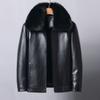 Genuine Leather Jacket Men'S Fox Fur Collar Leather Jacket, Overcome Removable Mink Liner, Thickened Jacket