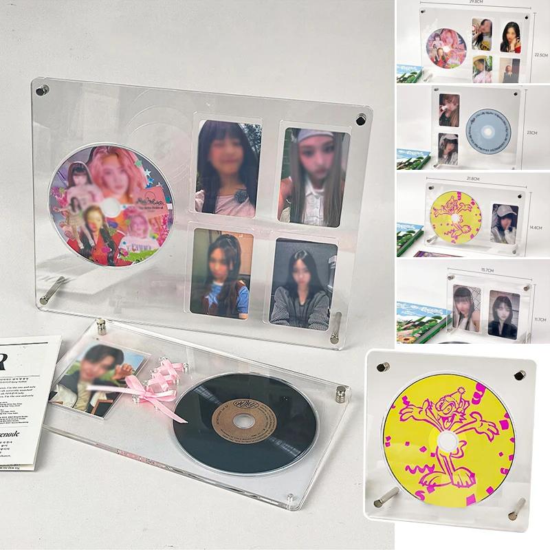 Подставка-рамка для демонстрации CD-диска, держатель для постера, прозрачная акриловая фоторамка, протектор для открыток с айдолами, альбом, декор для дома, комнаты