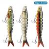3pcs In One Pack 8-Segments Fishing Lure Bionic Fake Bait Set Long Casting Slow Sinking 13.5cm 20g Realistic Hard Bait