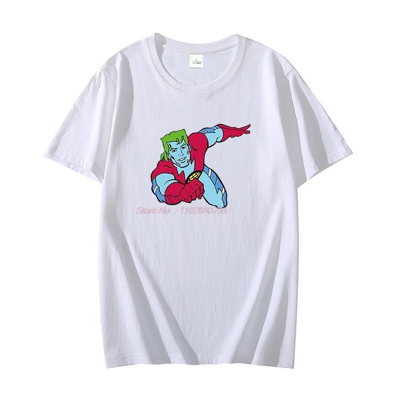 Summer Unisexs Tshirt Captain Planet Cartoon 90s Top Anime Cotton Graphic T Shirts Oversized T Shirt For Unisex Oneck Tshirt
