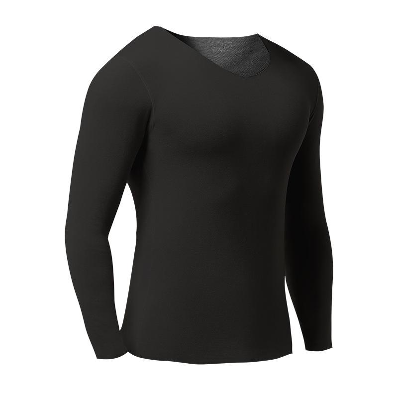 Men's & Boys' Seamless Thermal Top with Velvet Lining - Thickened Cold-Proof Base Layer for Autumn/Winter