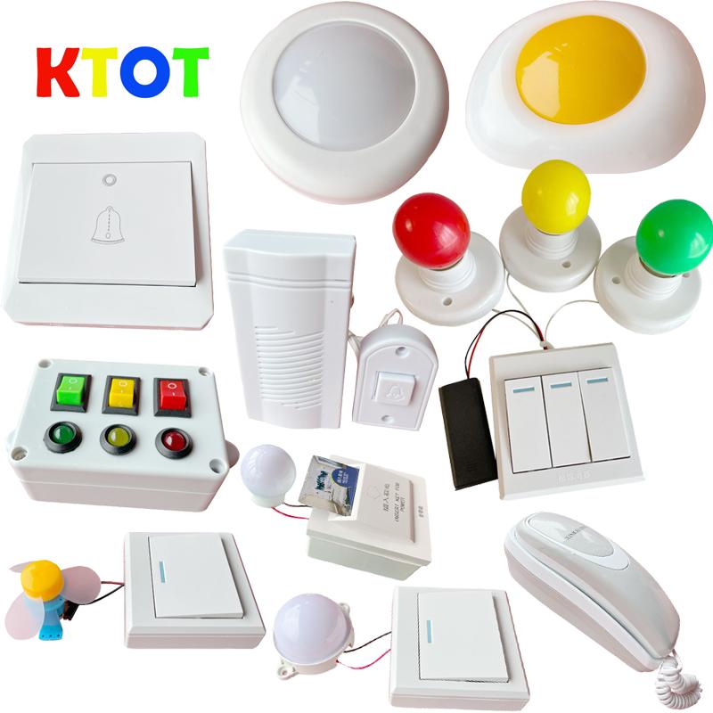 Бизиборд Материалы для DIY Аксессуары Лампы Дверной звонок Монтессори Учебные пособия Практические навыки Распознавание звуков и цветов Деревянные игрушки