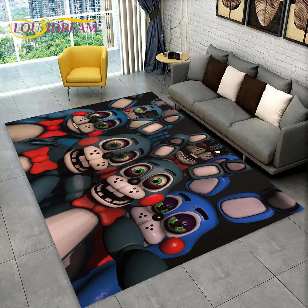 Ковер с изображением Фредди из хоррор-игры FNAF, коврик для дома, гостиной, спальни, дивана, прихожей, декора, коврик для детской игровой зоны, нескользящий коврик для пола