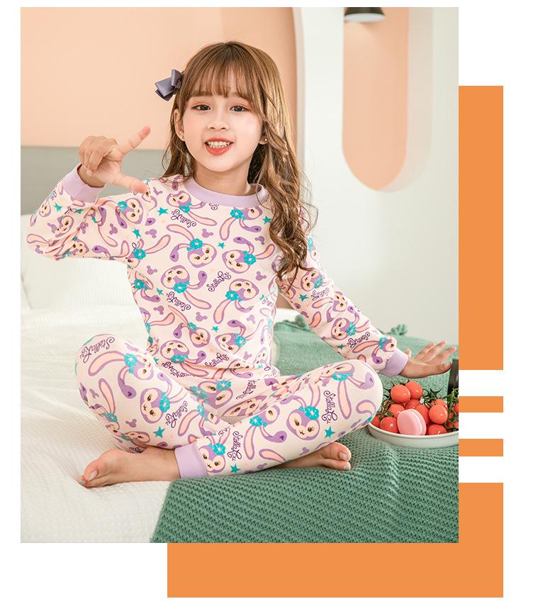 Пижамный комплект «Русалочка» для девочек из хлопка – теплая домашняя одежда на весну/осень с брюками