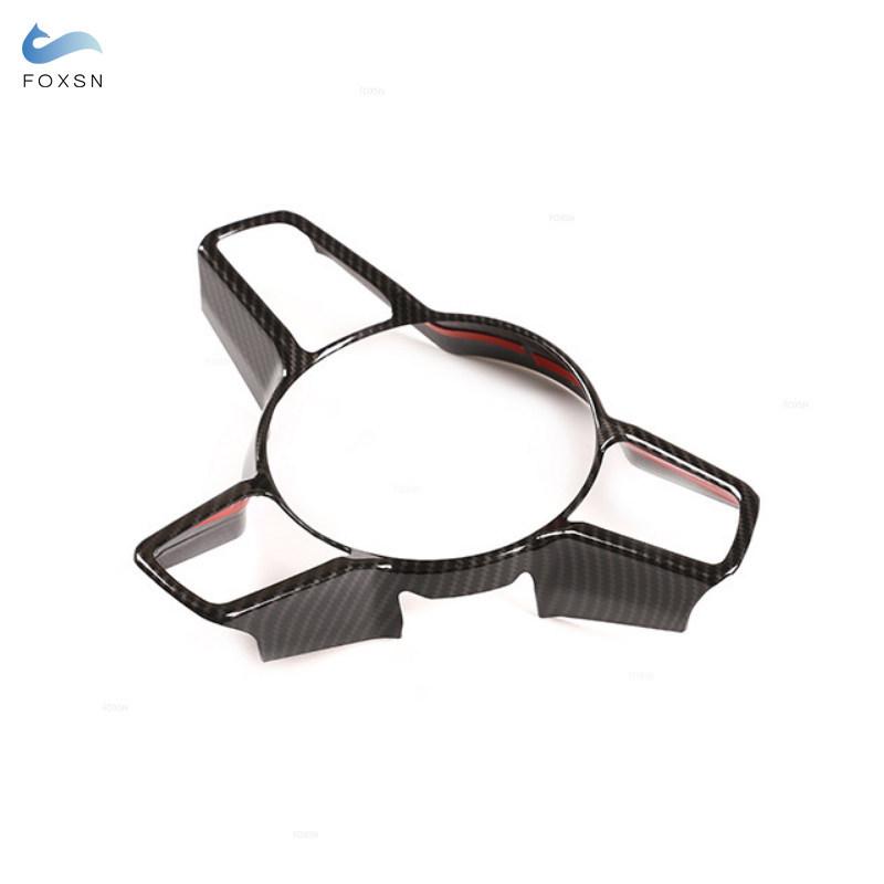 For Porsche Macan Cayenne Panamera 718 911 918 ABS Carbon Fiber Texture Interior Steering Wheel Cover Trim Moldings