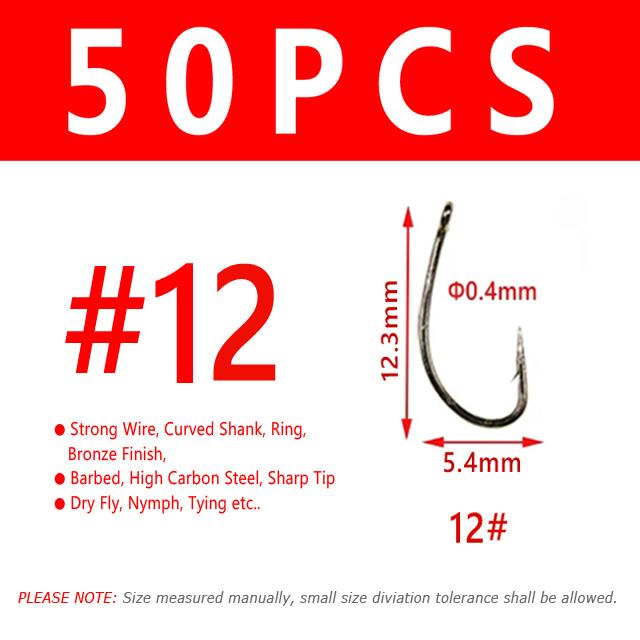 Крючок для сухой нахлыста, стандартная проволока, изогнутый крючок «Нимфа», бронзовая отделка, маленькие приманки для мушек, материал для связывания