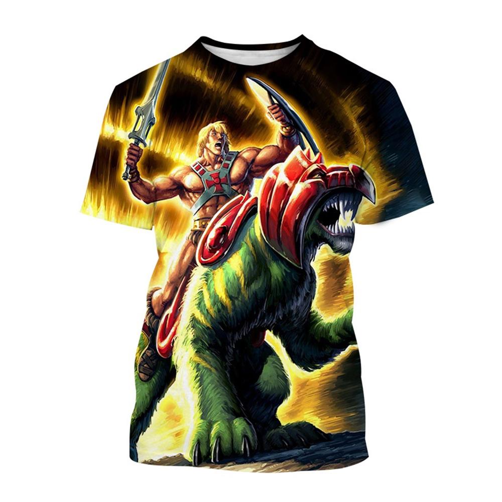 Хиты продаж Мультяшное Аниме Вселенная Хи-мена Мастер Футболка 3D Принт Унисекс Детская Повседневная Уличная Хип-хоп Индивидуальность Короткий рукав Топ