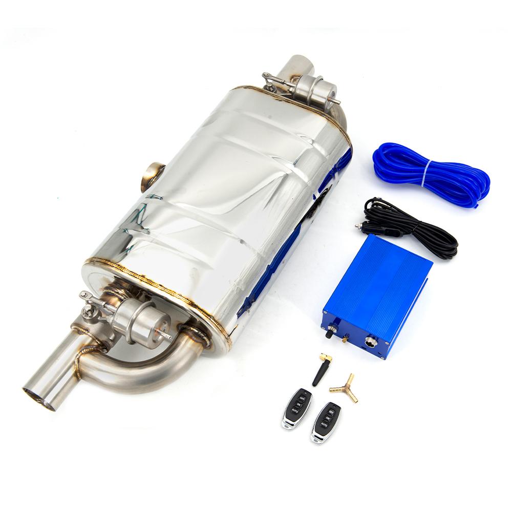 Universal 2"/2.5"/3'' Car Exhaust Pipe Vacuum Pump Variable Valve Mufflers Remote Control Stainless Steel T Shape One In Two Out
