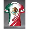 New Men Mexico National Soccer Jersey 3D  Print Quick Dry Football T Shirt  Sports Training Tee for Fan Match Daily Wear