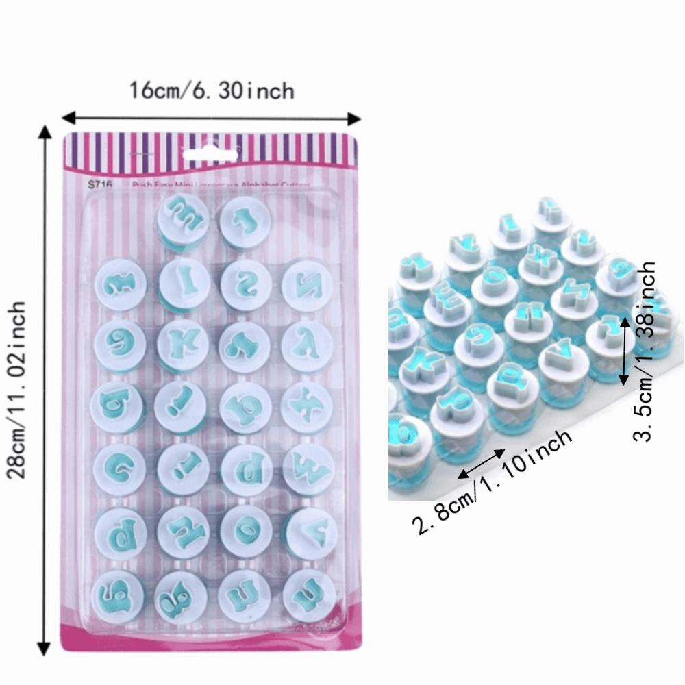 26PCS Lowercase Alphabet Alphabet Cookie Cutter Cake Embosser Cutter Cake Fondant Decoration