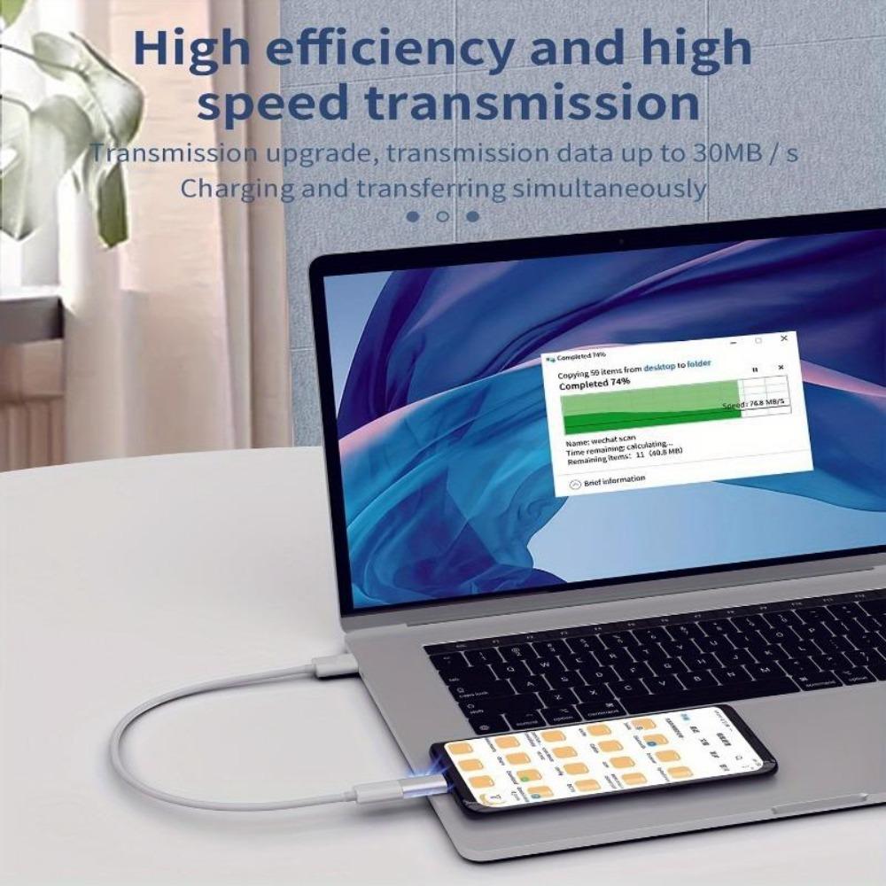 Комплект из 1 шт., адаптер Lightning Female to USB C Male, подходит для зарядки и передачи данных