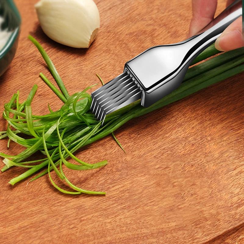 Kitchen Shred Silk The Knife, нож из нержавеющей стали для измельчения зеленого лука, изогнутая ручка, скоростной измельчитель зеленого лука