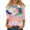 2024 Персонализированная женская модная повседневная футболка с круглым вырезом и рукавом 3/4, свободная футболка с принтом, женские топы, высококачественные женские рубашки