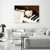 Canvas print, Rose on piano