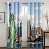 Шторы на окна с принтом Нью-Йорка, горизонт Нью-Йорка в центре города вечером, небоскребы, фото, занавески на окна для гостиной, спальни
