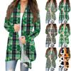 Женская мода, повседневный рождественский принт, кардиган средней длины, куртка, пальто