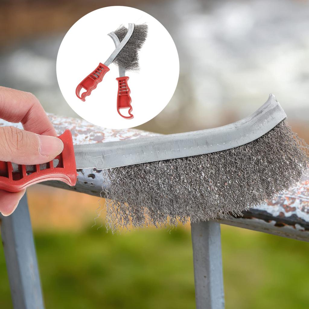 Нескользящая ручка Щетка из нержавеющей стали для удаления ржавчины с металла, очистки, зачистки