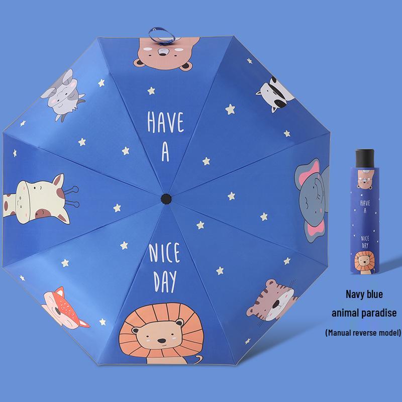 Children's Cartoon Fully Automatic Safety Umbrella: Rain or Shine, Reflective, Foldable, Anti-Rebound Design