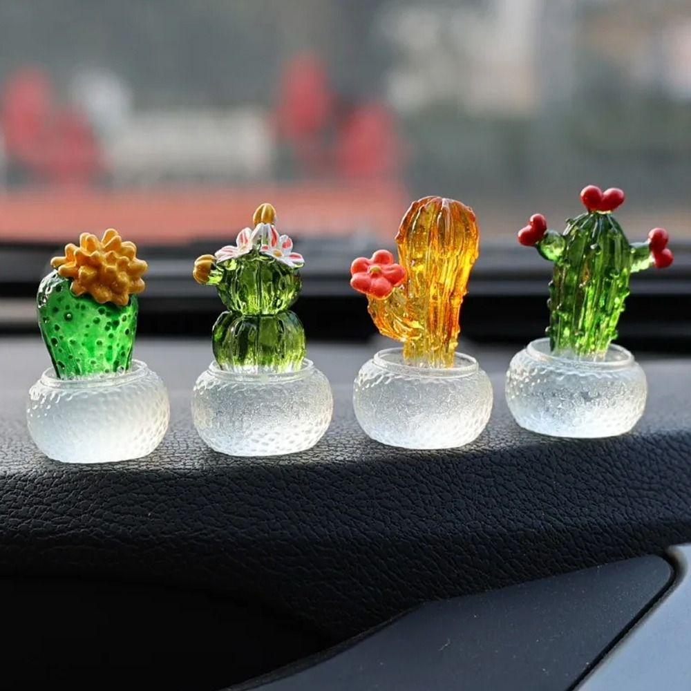 Прозрачный мясистый кактус бонсай декор мультяшный имитация кактуса настольный орнамент