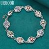925 Sterling Silver Colorful AAA Zircon Bracelet Gift Beautiful Jewelry