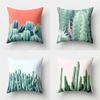 45x45cm Tropical Plant Green Leaf Cactus Printed Pattern Cushion Cover for Home Living Room Sofa Bedroom Decorative Pillowcase