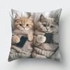 Милый чехол на декоративную подушку с кошкой, с принтом мультяшного животного, наволочка для диванной подушки для дивана, спальни