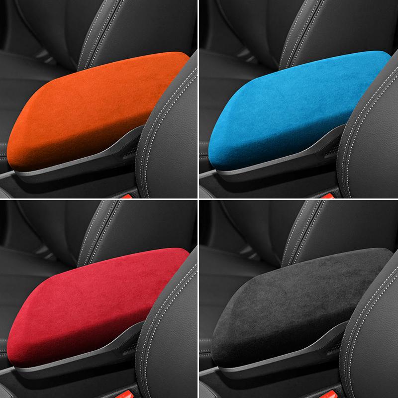 Made of Alcantara For BMW X1 F40 (2016-) Car Center Console Armrest Box Pad ABS Armrest Protective Cover Auto Accessories