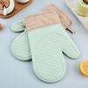 2Pcs Silicone Oven Mitts High Temperature Kitchen Gloves Non-Slip Silicone Lined Oven Gloves Machine Washable Kitchen Gloves for Baking Grilling