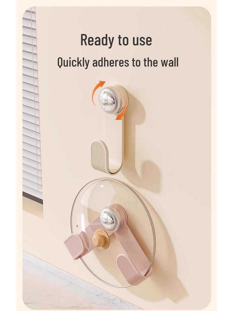 Настенный вращающийся органайзер для крышек кастрюль с присоской, кухонная полка для хранения без сверления для подвешивания и разделочных досок.