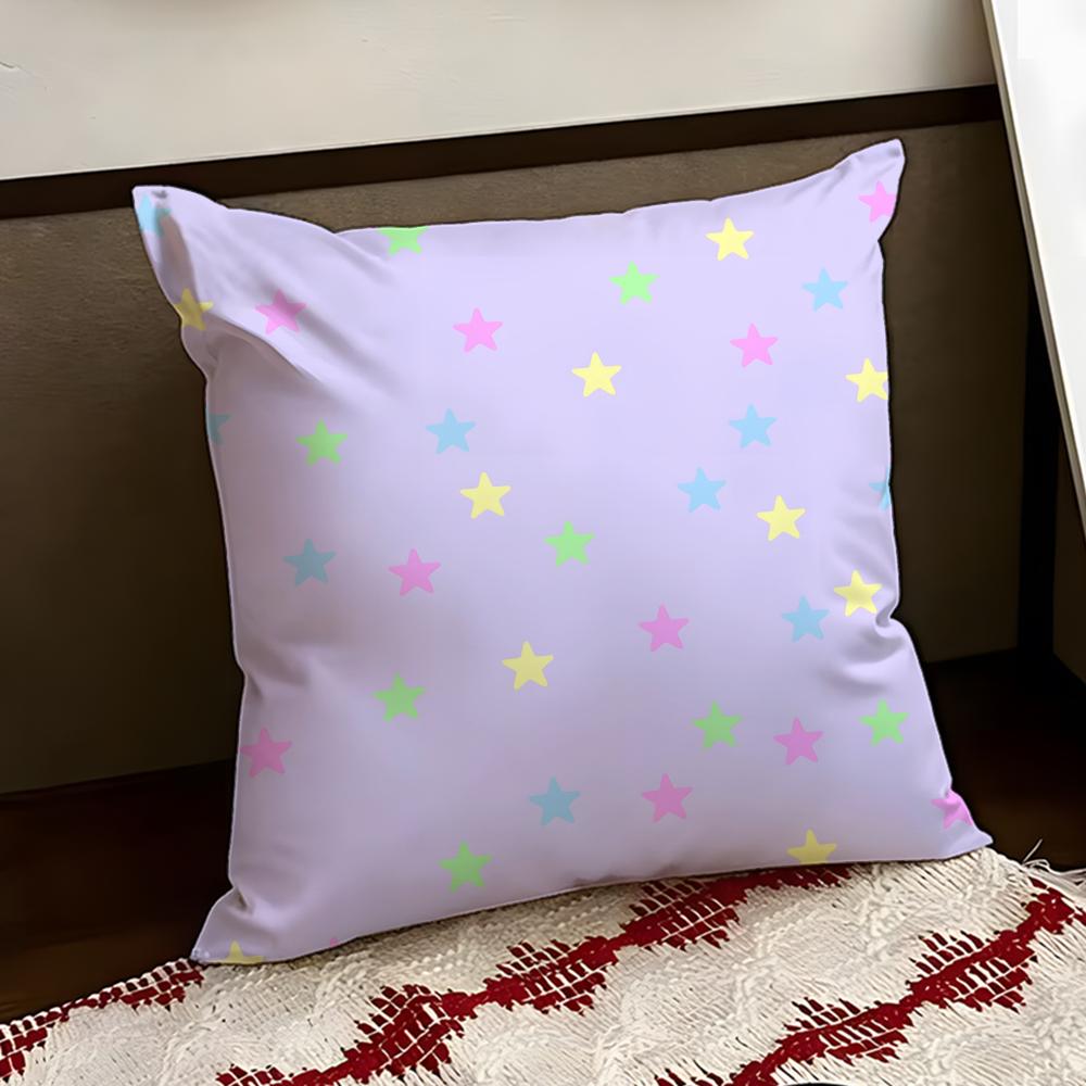 Glittery Star Background Cushion Cover Reversible Soft Durable Pillow Cover Home Car MultiScene Use for Daily Comfort