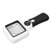 5X 45X Handheld Magnifying Glass Reading Checking Money Identifying Jewellery Relics Magnifier with 3LED 1UV Lights for Seniors
