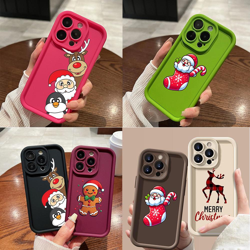 N102 Счастливого Рождества, Нового года, мягкие чехлы для телефонов с ангельскими глазками для iPhone 16, 15, 14, 13, 11, Pro Max, 8, 7, 6s Plus, 12 mini, XR, XS Max, SE, противоударный чехол