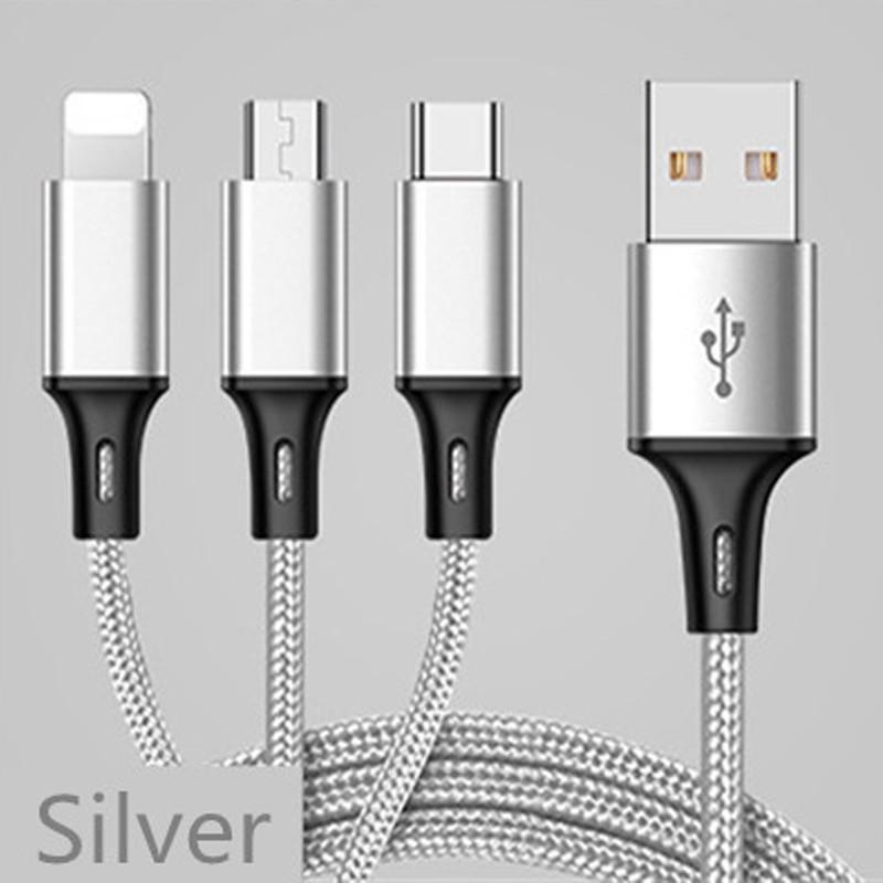 Кабель для быстрой зарядки 3-в-1 для передачи данных 1,25 м для Huawei Android Apple Оптом