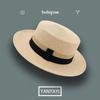 Шляпа женская шляпа Sky Flat Hat соломенная шляпа Flat Edge Celebrity Vintage British Shade Sun Hat Holiday Seaside