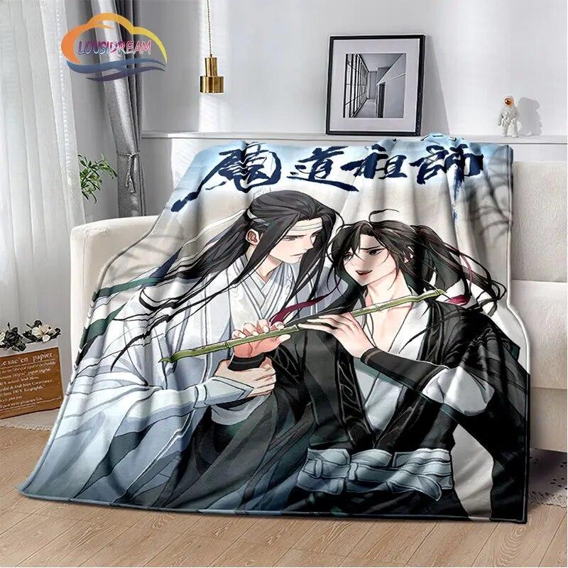Anime Grandmaster of Demonic Cultivation Flannel Soft Throw Blanket Mo Dao Zu Shi Lightweight Warm Sofa Bed Travel Quilt