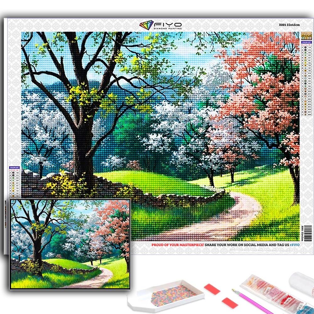Популярная 5D Diy вышивка крестиком горная хижина четыре сезона пейзажная живопись полная дрель набор для вышивки крестом Наклейка на стену домашний декор