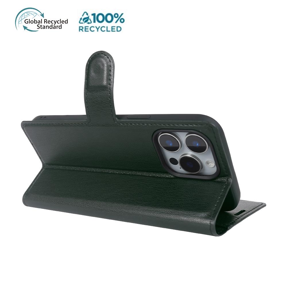 Чехол-подставка для iPhone 15 Pro, биоосновной, экологичный, из переработанного ПЭТ, тонкий чехол для телефона с кошельком