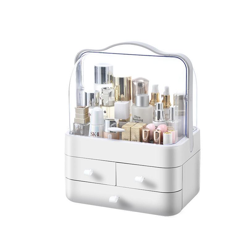 Makeup Organizer for Vanity with Lid and Drawers Skincare Organizers Makeup Organizer Holder Beauty Cosmetic Storage Box JAF224