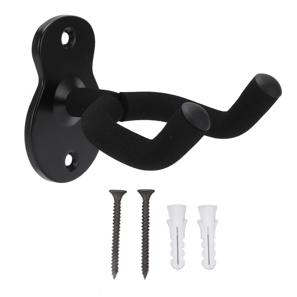 Guitar Wall Mount Hanger Hook Holder Stand Metal Universal for Ukulele Violin Studio RoomMatte Black