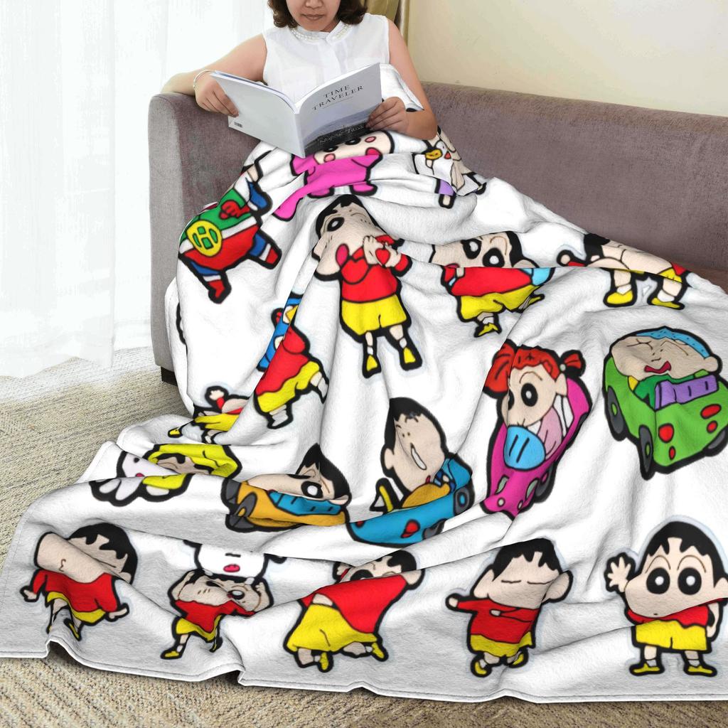 Crayons Shin-chans Cute Collection Flannel Blanket Winter  Warm Bedding Throws for Kids Adult Outdoor Funny Bedspread Bed Cover