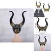 2024 New Golden Maleficent Horns Latex Mask For Halloween Cosplay And Carnival