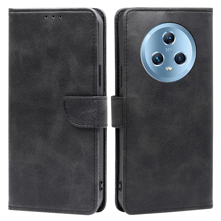 For Honor Magic5 PU Leather Flip Stand Case Calf Texture Wallet Folio Phone Cover