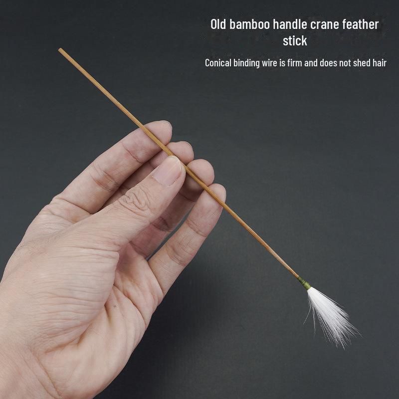 Профессиональный инструмент для чистки ушей с бамбуковой ручкой и перьями курицы и журавля