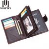 Mens Wallets Genuine Leather Passport Holder Wallet Man Vintage Cowhide Passport Cover Brand Male Zipper&Hasp Coin Purse