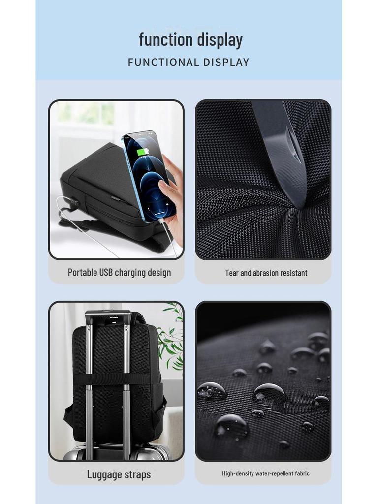 Мужской водонепроницаемый рюкзак большой вместимости для деловых поездок