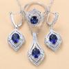 Gem Set Jewelry Pendant Earrings Necklace Ring Lady Set