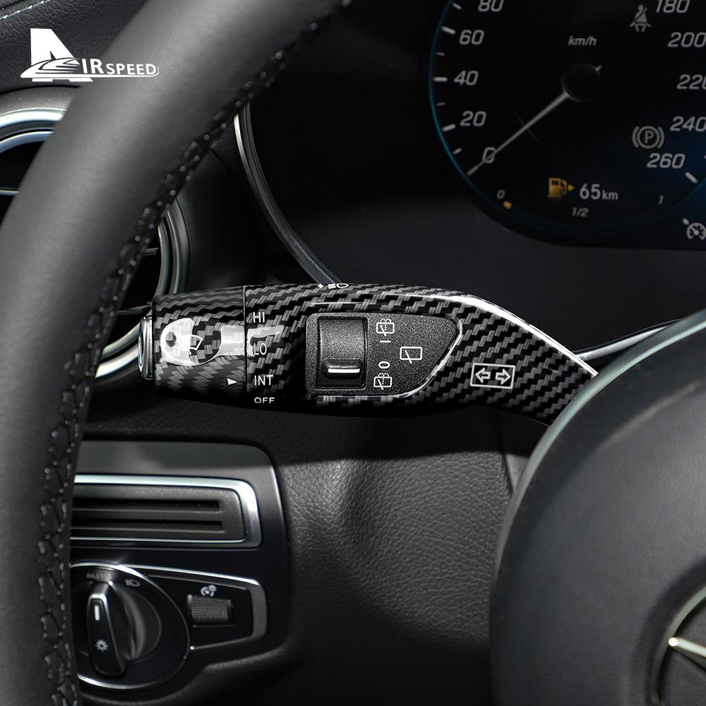Для Mercedes Benz A B C E S GLC CLA GLA GLE GLS CLS GLK ML Класса W205 W213 W212 Углеродная Накладка на Рычаг Переключения Передач и Механизм Стеклоочистителя W176 W204