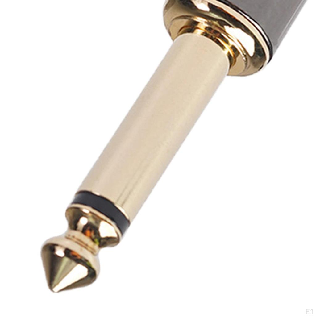 6.35mm Plug Audio Connector Gold Zinc Alloy Shell for Speaker